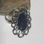 Silver ring flower with lace aventurine