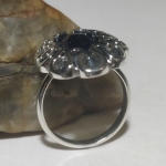 Silver ring flower with lace aventurine