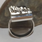 Silver ring rain onyx