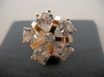 Silver ring with gold applique Flower