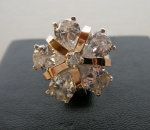 Silver ring with gold applique Flower