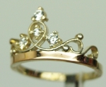 Silver ring with gold applique