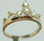 Silver ring with gold applique