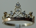 Silver ring with gold applique