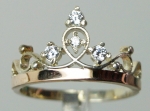 Silver ring with gold applique