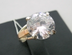 Silver ring with gold applique