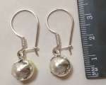 Silver earrings pearl ball