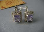 Silver earrings with zirconium