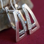 Silver earrings cubic zircon