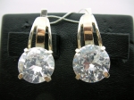 Silver earrings with gold applique