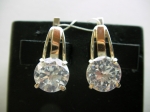Silver earrings with gold applique