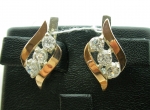 Silver earrings with gold applique