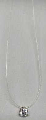 Silver necklace with silicon zircon