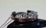Unique handmade ring silver and gold with semiprecious stones