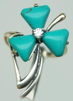 Unique handmade silver ring petunia
