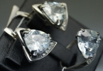 Unique handmade silver ring with zircon