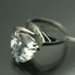 Unique handmade silver ring with zircon