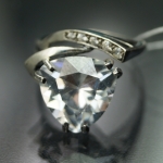 Unique handmade silver ring with zircon