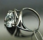 Unique handmade silver ring with zircon