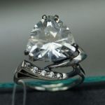 Unique handmade silver ring with zircon
