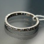 Unique handmade silver ring with zircon
