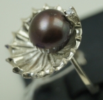 Unique handmade silver ring with zircon