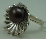 Unique handmade silver ring with zircon