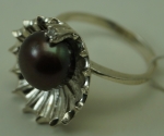 Unique handmade silver ring with zircon