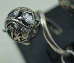 Unique handmade silver ring with zircon