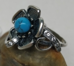 Unique Silver ring Anemone