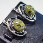 Unique handmade earrings silver with semiprecious stones