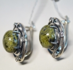 Unique handmade earrings silver with semiprecious stones