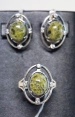 Unique handmade earrings silver with semiprecious stones