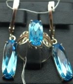 Unique handmade silver earrings Swarovski with gold applique