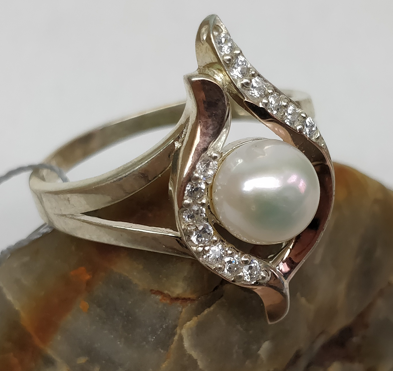 Handmade silver unique ring with gold application