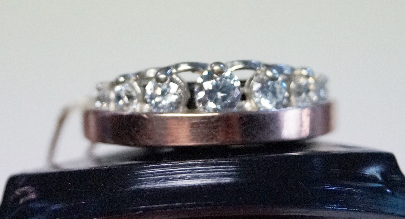 Unique handmade ring silver and gold with semiprecious stones