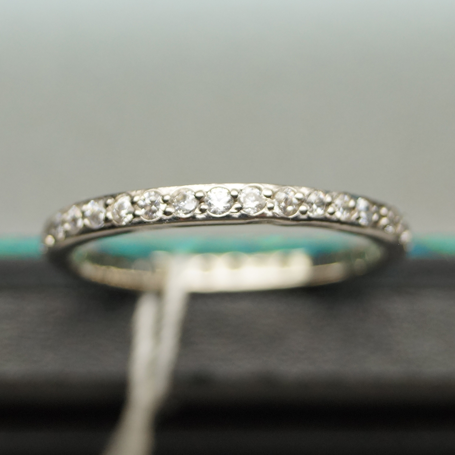 Unique handmade silver ring with zircon