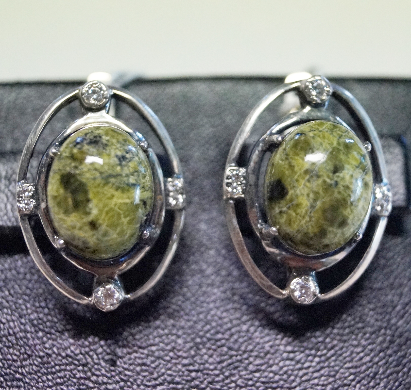 Unique handmade earrings silver with semiprecious stones